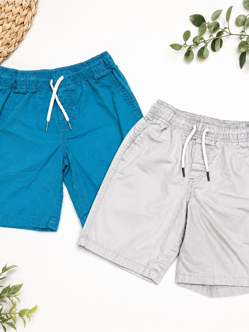 Cat & Jack Boys Pull-On Shorts Bundle Blue & Light Gray Size S 6/7